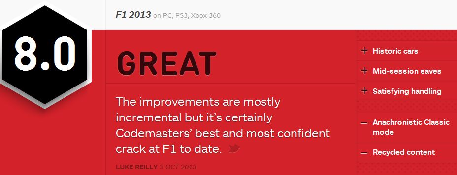 F1 2013 REVIEW