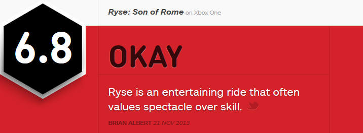 Ryse Son of Rome reviews