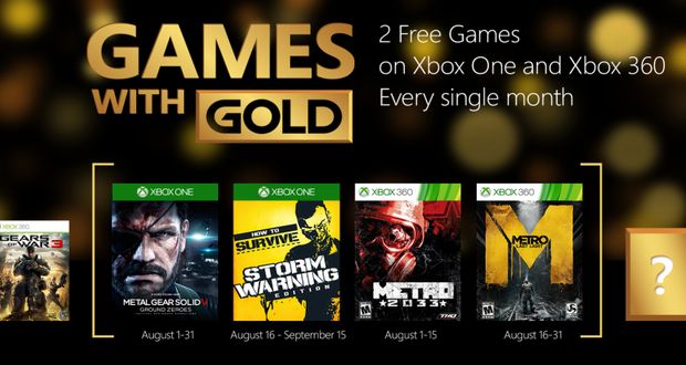Xbox Live Games with Gold for August 2015