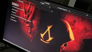 תמונת מסך של התפריט במשחק Assassin’s Creed RED