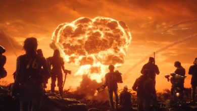 פיצוץ גרעיני עם פטריית עשן זהובה מהמשחק Fallout
