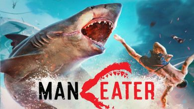 תמונה של כריש מנסה לטרוף אדם במשחק Maneater