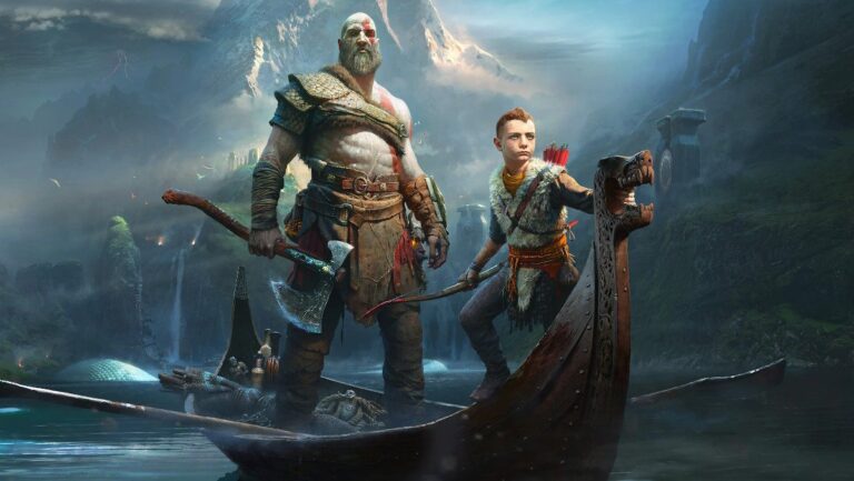 קרייטוס ובנו על סירה במשחק God of War Ragnarok